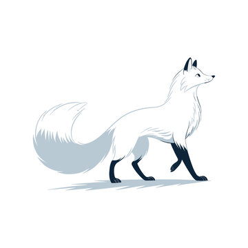 snow fox silhouette logo illustration
