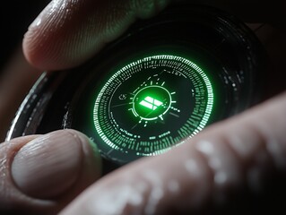 Futuristic Biotech RFID Implant Scene