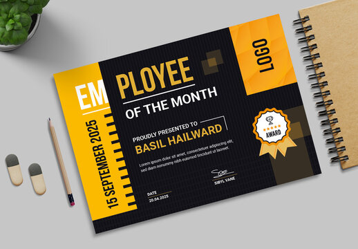 Employee Of The Month Certificate