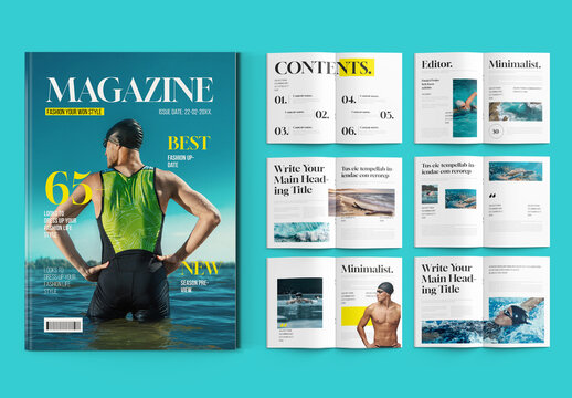 Minimalist And Aesthetic Sports Magazine Template