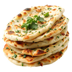 Naan Bread, isolated on transparent background Remove png, Clipping Path