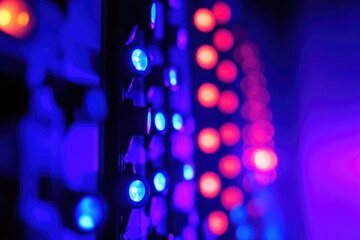 A creative display of lights on a wall, ideal for events or exhibitions