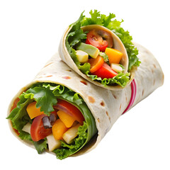 Veggie Wrap, isolated on transparent background, Clipping Path, pen tool