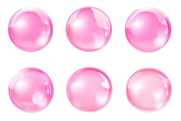 Fototapeta premium set of pink sphere eggs isolated
