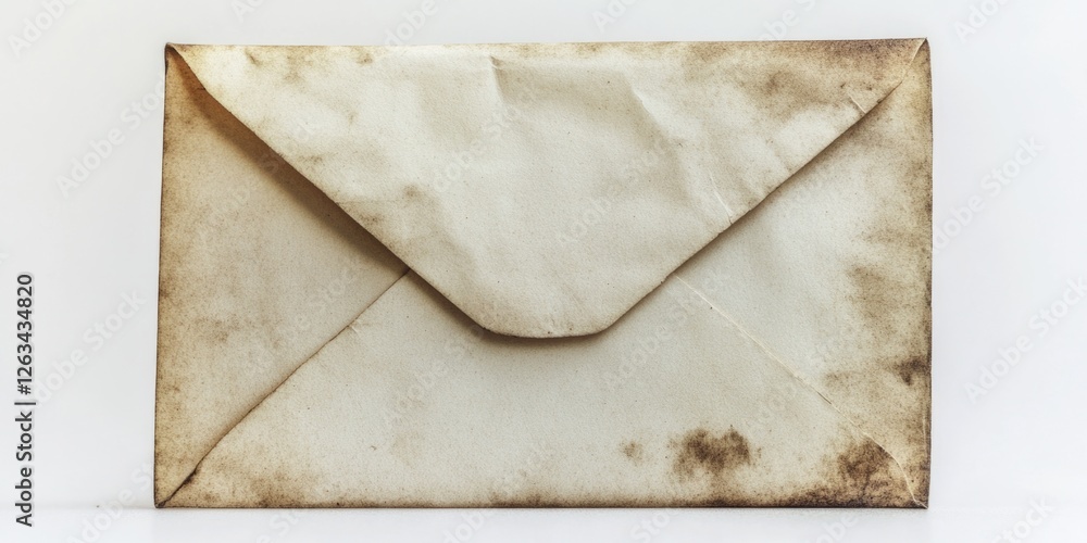 Poster an old envelope sits on a table