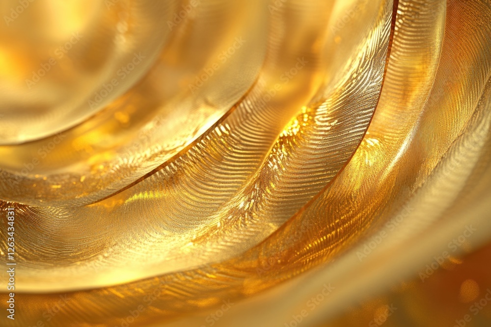 Poster a detailed view of a shiny gold object with intricate designs