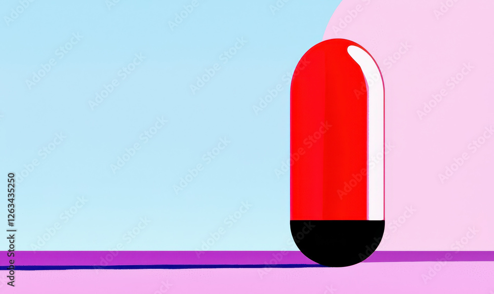 Poster vivid abstract capsule design: a minimalist approach capturing smooth curves and balanced colors for