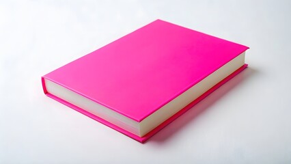Bright Pink Book on White Background