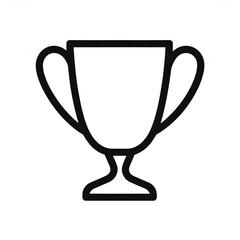 Minimalist  icon of a classic trophy cup, symbolizing achievement, victory, and success in competition or sports