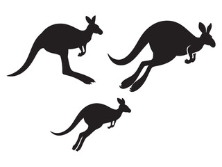 kangaroo vector silhouettes set