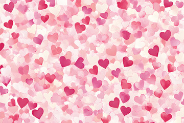 Romantic pink watercolor heart background &ndash; ideal for Valentine's Day, love-themed designs, wedding invitations, greeting cards, and digital art. Soft, dreamy aesthetic with delicate heart patterns