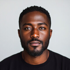 Portrait or passport photo of an adult black man