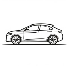 Fototapeta premium Sleek car profile featuring clean, flowing design lines