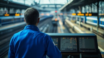 A Station Master Oversees High-Speed Train Operations in a Dynamic Rail Environment