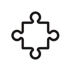 Obraz premium Jigsaw piece with thick black outline representing problem solving, strategy, and connection