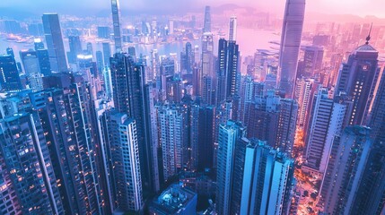 Obraz premium Global smart city technology uses network connections to create intelligent cities. This digital transformation uses the Internet of Things (IoT).