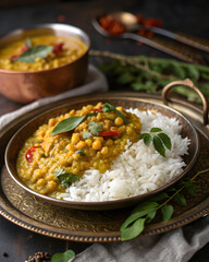 Spiced Yellow Lentil Dal Close Up 