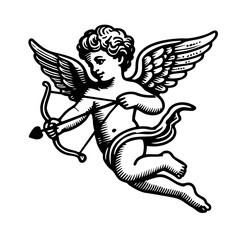 vector illustration of vintage cupid
