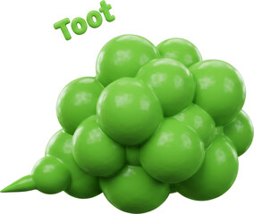 Green Fart Cloud Illustration, Toot, Funny Gross Stinky, Isolated Transparent png
