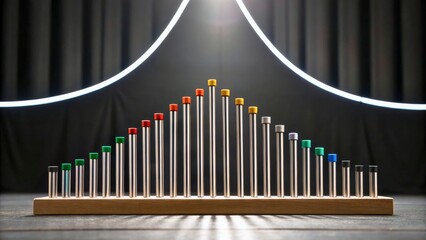 Obraz premium Modern Minimalist Display of Colorful Test Tubes Arranged in a Geometric Pattern