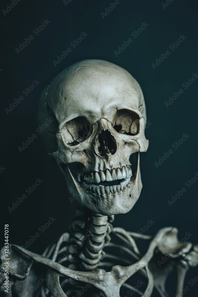 Poster exploring the intriguing structure of the human skeleton: a fascinating journey through anatomy and 