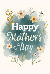 Modern Mother’s Day Greeting with flowing typography and delicate botanical details