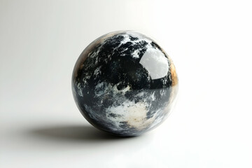 3D rendering of a planet floating in space with a white backdrop