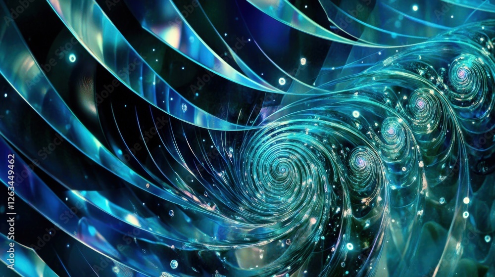 Poster close up of a nautilus shell highlighting the intricate fibonacci spiral pattern and natural beauty
