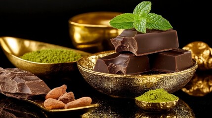 A luxurious handcrafted dark chocolate bar with a smooth texture, filled with sweet praline.
