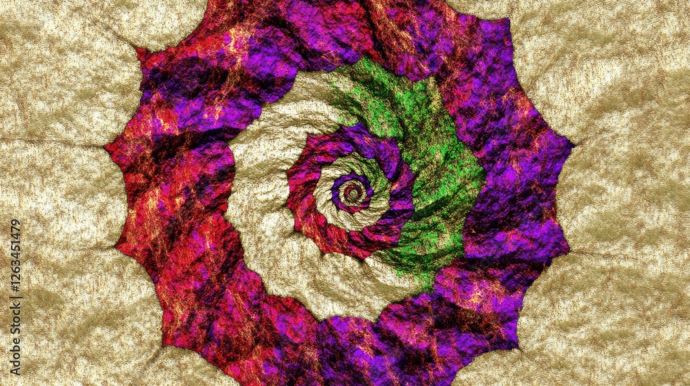 Poster colorful spiral swirls in deep space with interstellar background and vibrant patterns