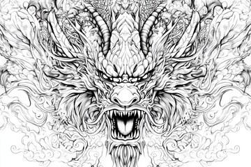Obraz premium Dragon Head Drawing