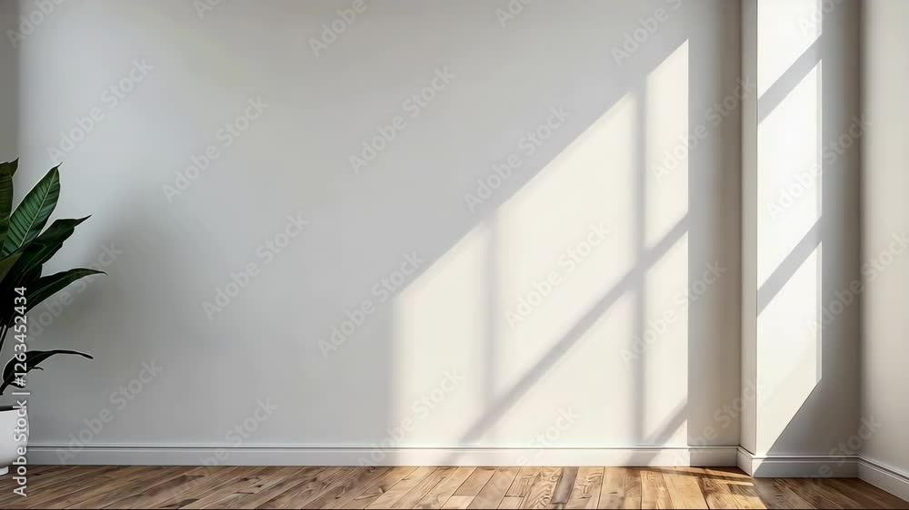 Poster room with a white wall and a window. the window is letting in sunlight, creating a warm and inviting