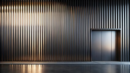 Obraz premium Black Metal Texture with Vertical Slats - Industrial Minimalist Background