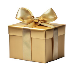 golden gift box with ribbon