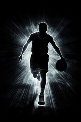 Basketball player silhouette Illustration