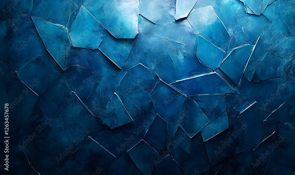 Poster abstract deep blue fragmented pattern background with geometric shapes and texture