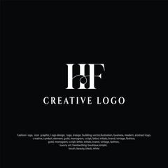 HF logo or FH modern logo, modern logo, golden, creative, minimal, icon, letter, initials, and monogram logo design. free vector files.	