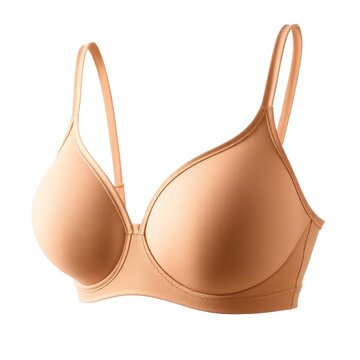 Beige minimizer bra with transparent background, perfect for e-commerce