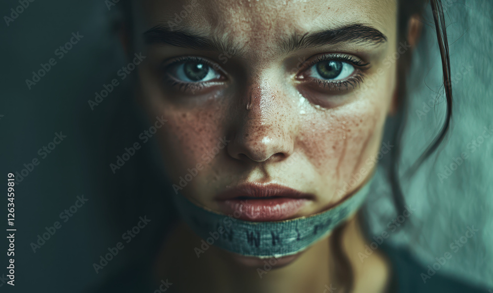 Poster a captivating portrait of emotional vulnerability, exploring the depths of human experience and the 