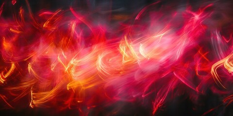Fototapeta premium Vivid swirls of fiery red, orange, and pink meld in an energetic dance, capturing motion through their dynamic blend in this captivating abstract composition