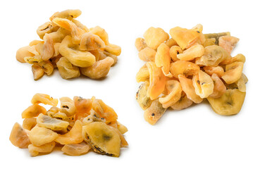 Dried passion fruit isolated on a white background.