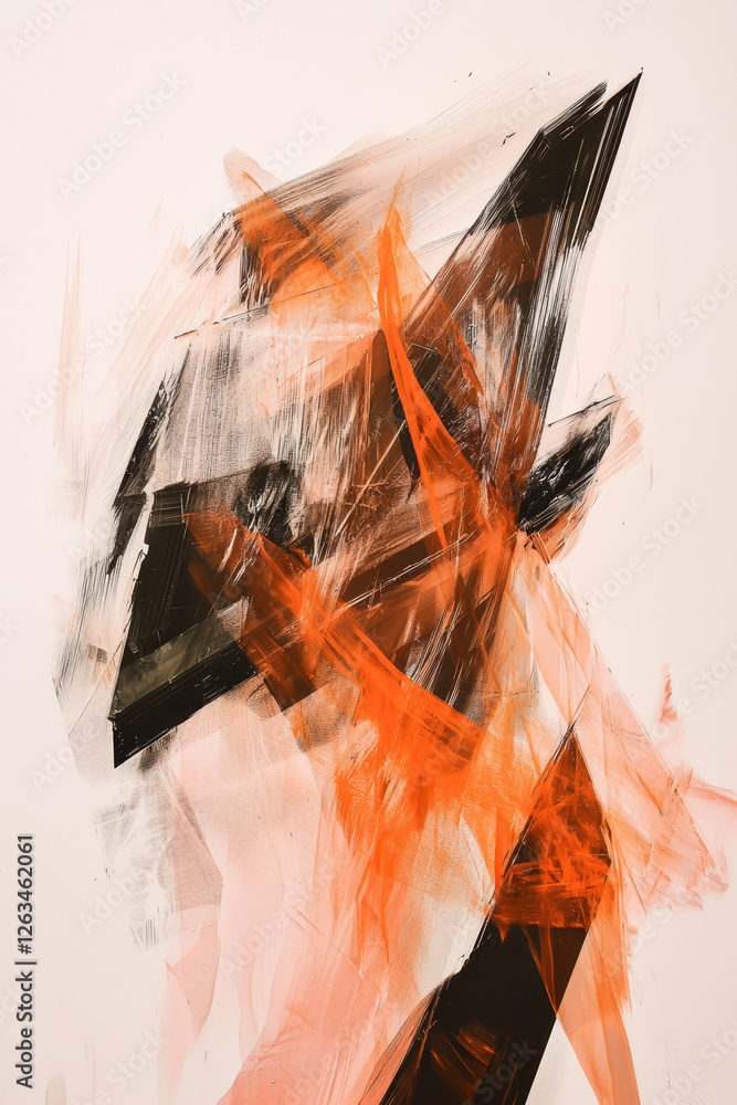 Poster exploring dynamic expressions: an abstract artwork manifesting movement, emotion, and vibrant colors