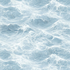 Fototapeta premium A calming ocean wave illustration with translucent, almost glass-like water effects. Delicate waves in pale blues and soft whites create a peaceful, minimalist design perfect for meditative spaces.