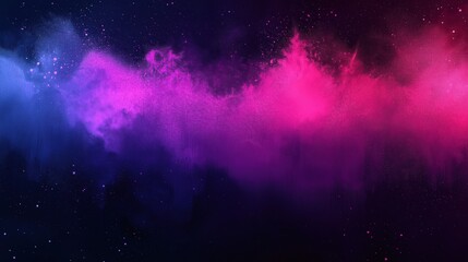 Obraz premium Abstract cosmic explosion of purple and pink dust in deep space