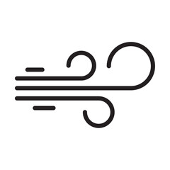 Blowing wind icon Thin line illustration
