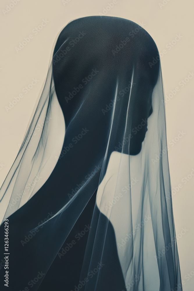 Aufkleber exploring the essence of identity through the veil: a captivating silhouette emphasizing emotion and