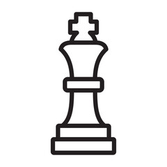 Chess king icon Thin line illustration