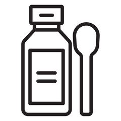 cough syrup icon Thin line illustration