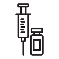 Covid 19 vaccine icon Thin line illustration