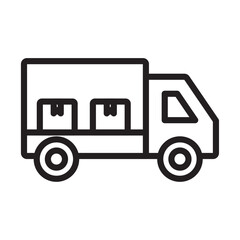 delivery truck icon Thin line illustration